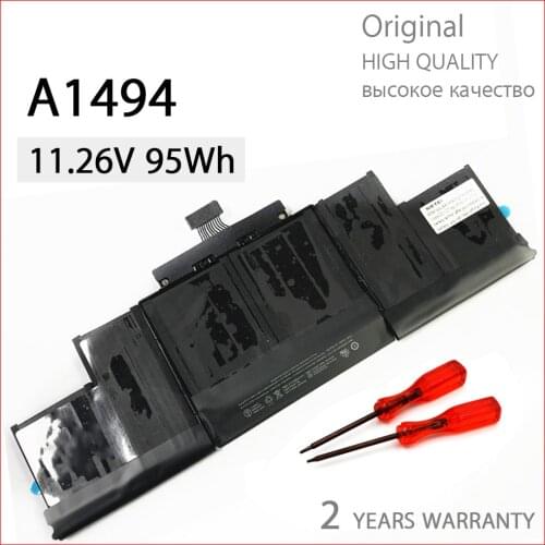 Genuine A1494 Laptop Battery for Apple MacBook Pro 15" A1398 Retina (Late 2013 & Mid 2014) ME293 ME294 8440mAh new batteria