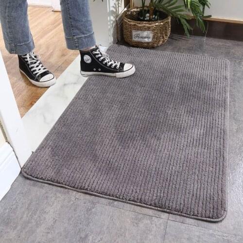 Entrance entrance home thickened solid color simple striped floor mats bathroom bathroom door absorbent non-slip floor mats