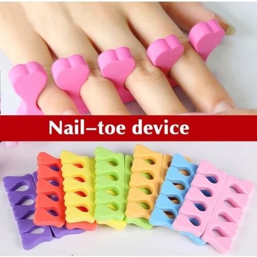 10Pcs Nail Toe Separators Fingers Soft Colorful Sponge Separating Stand Art Gel UV Beauty Tools Nails Polish Manicure Pedicure