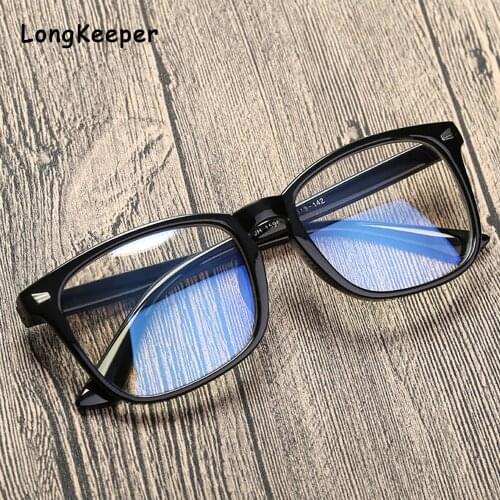 Blue Light Blocking Glasses Women Men Vintage Eyeglass Woman Frame Oversize Square Black Men Optical Computer Reading Eyeglasses