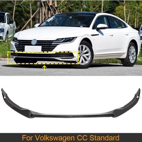 Carbon Fiber Front Bumper Lip Spoiler For Volkswagen VW CC Standard 2019 2020 Not R-Line Car Front Lip Chin Guard Splitters