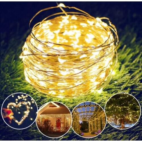 Outdoor Garden Party 5M 50LED Solar String Lights Waterproof Copper Wire Fairy Christmas Tress Light Decoration Wedding Decor