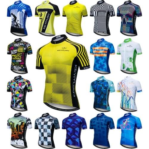 KEYIYUAN Men Cycling Jersey Short Sleeve Bike Shirts Summer Bicycle Tops Road MTB Sports Clothing Maglia Ciclismo Uomo