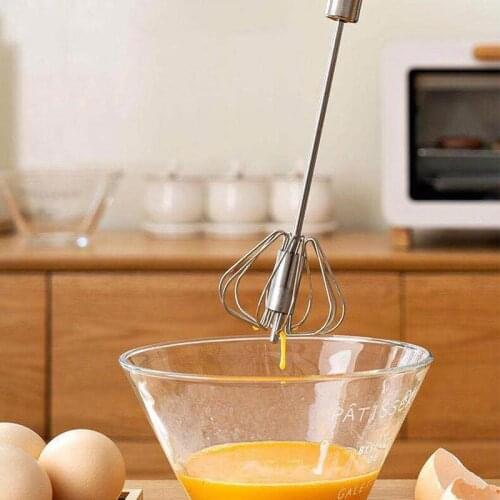 Silver Stainless Steel Egg Beater Non-Stick Pan Egg Blender Manual Cooking Cream Kitchen Stirring Tools