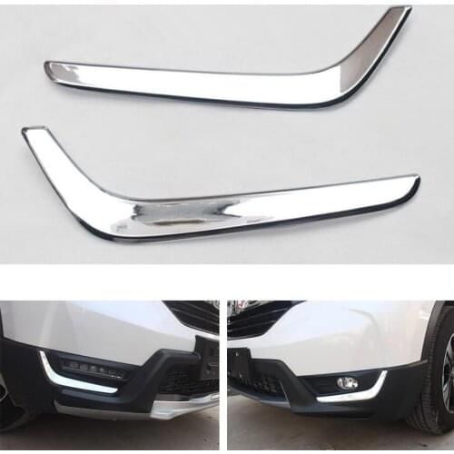 YAQUICKA 2pcs/set Chrome ABS Car Front Fog Light Lamp Eyebrow Cover Trim Sequins Bezel Stickers For Honda CRV CR-V 2017 Styling