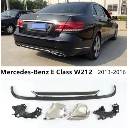 Rear Lip Spoiler & Exhause For Mercedes-Benz E Class W212 E200 E250 E300 E350 E500 2013-2016 High Quality PP Bumper Diffuser