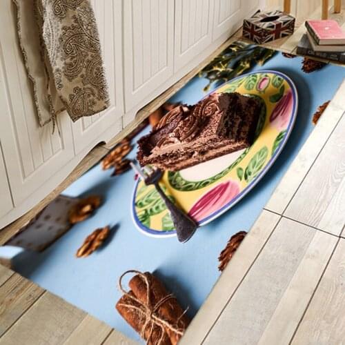 Western Coffee Dessert Format Pattern Entrance Door Mat Anti-slip Floor Rug Bathroom Area Hallway Free Shipping
