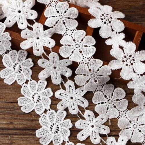 1 yard white flower crown stitching embroidery material polyester crown ribbon DIY clothing accessories