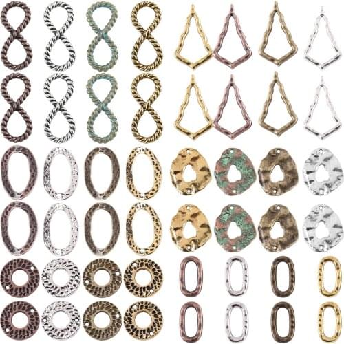 10Pcs/Lot Open Bezel Blank Frame Alloy Drop Round Oval Metal Hollow Pendants Charm Gold Silver Bronze Diy Resin Jewelry Making