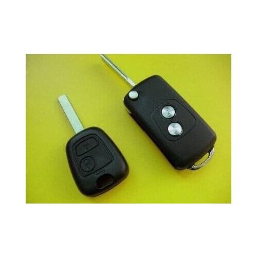 2 Buttons Modified Flip Folding Remote Key Shell for Citroen HU83 Blade With Groove Car Key Blanks