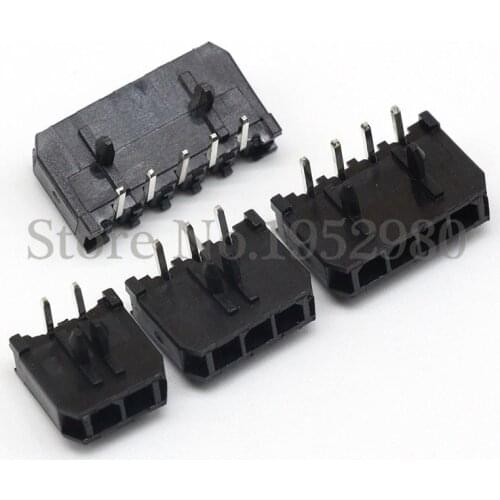 30 PCS Micro-Fit 3.0 mm Connector 43650 Single Row Right Angle Pin Header 2/3/4/5/6/8 Pin