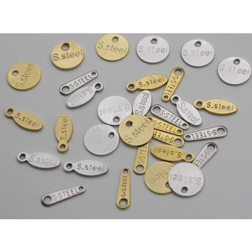 50pcs Stainless Steel Extend Chain Tag Necklace Charms Connectors Terminators Extender Chain Ends Beads for DIY Jewelry Making