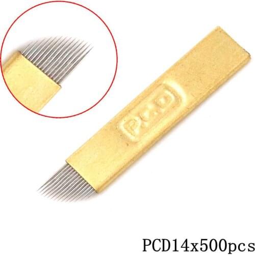 500pcs 0.18mm Microblading PCD Tattoo needles for Permanente makeup Eyebrow Blades Manual pen