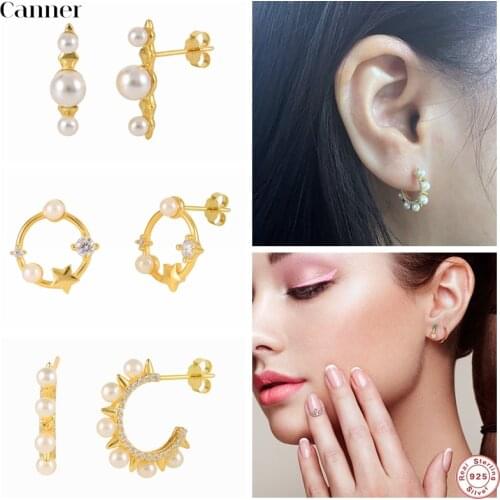 Canner 100% 925 Sterling Silver Stud Earings Purple Olive Color Zircon Ohrringe Earing Piercing Jewelry 2021 Trend Pendientes W5