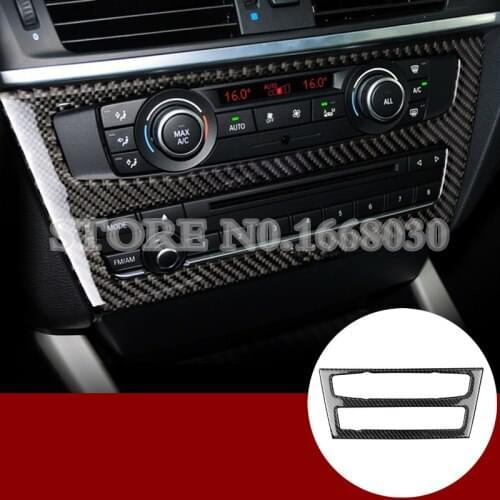 Carbon Fiber Center Console CD & AC Panel Trim Cover For BMW X3 F25 2011-2013 1pcs Car accesories interior Car decoration