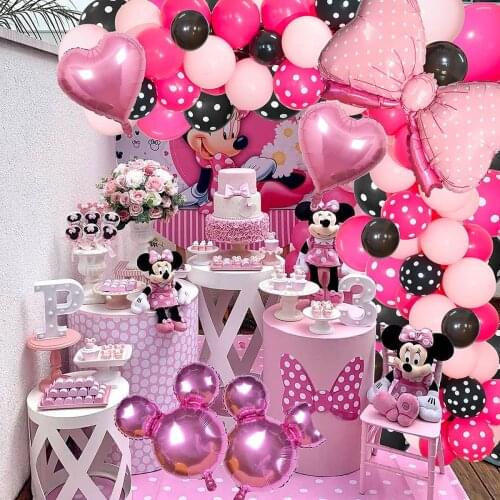 Disney Minnie Mouse Birthday Party Decoration Supplies Disposable Tableware Cup Plate Napkin Balloons Decor for Girl Party Gifts