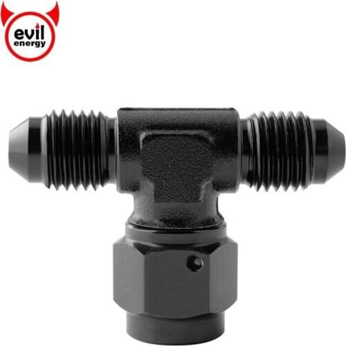 Evil energy AN4 Aluminum Alloy Tee-female Swivel On Side Transform Fitting Adaptor Oil Hose End Fitting Adapter Connector