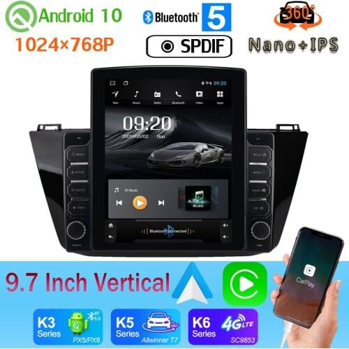 Head Unit 9.7" Vertical Tesla Android 10.0 Car Media Radio GPS PX6 4+64G CarPlay For Volkswagen VW Tiguan L 2017-2020 360 Camera