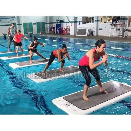 Hot Sale Floating Mat For Gymnastics 2*0.9*0.1m Inflatable Water Yoga Mat Floor Track Water Sport Gym Mattress With Pump