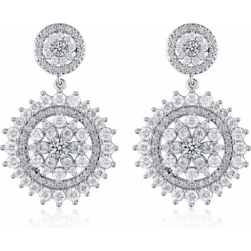 GrayBirds New Fashion Luxury Copper With Cubic Zirconia Round Drop Earring Like A Windmill LPE002