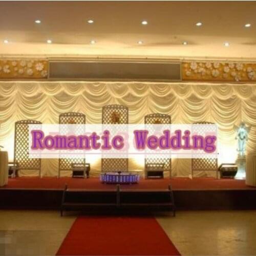 Top selling White 20ft*10ft water fall wedding backdrop ,wedding stage curtain party decoration