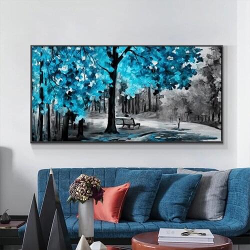 Modern Abstract Blue tree DIY diamond painting,full,square,round landscape diamond embroidery mosaic diamond stitch decor JX2494