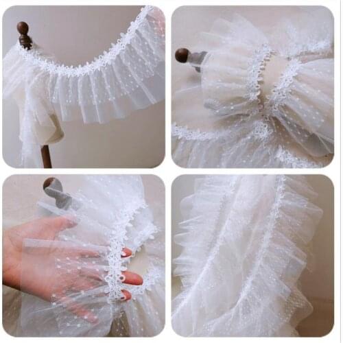 12CM Wide Exquisite White Mesh Lace Water-soluble Sweater Skirt Swing Cuff Lace Accessories