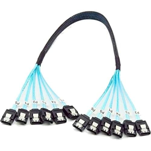 Hard Drive Cable,High Speed 6Gbps Sata 3 Iii Cable Sas Cable for Server 1M (6 Sata 1M)