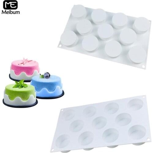 Meibum 11 Cavity Small Cylindrical Pastry Silicone Mold DIY Pudding Chocolate Cake Mould Mousse Dessert Modle Baking Tools