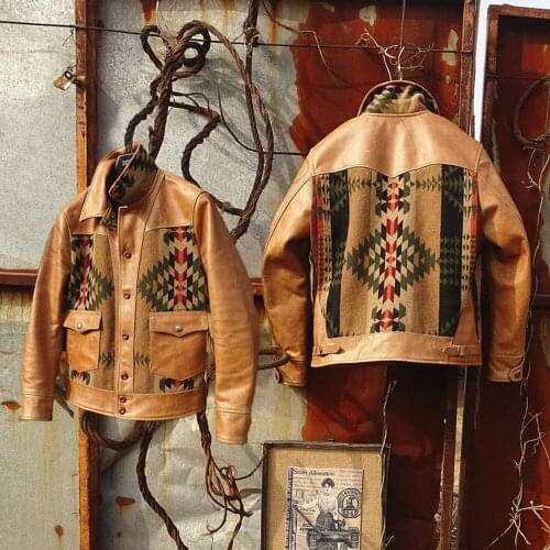 2021 Genuine Leather Coat For Mens African Navajo Cowhide Ethnic Jackets For Man European and American Style Plus 5XL Streetwear