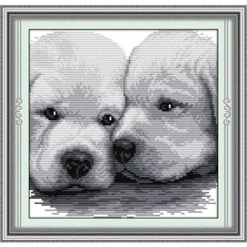 Lean close together cross stitch kit cartoon 11ct count canvas stitches embroidery DIY handmade needlework plus