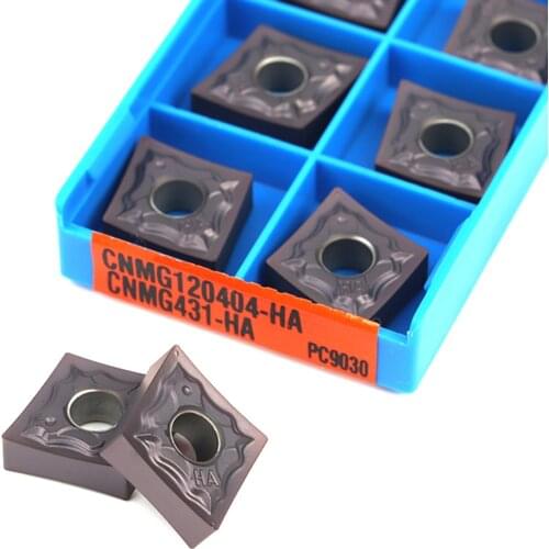 10pcs Cutting Insert CNMG120404HA PC9030 CNMG120408 HA PC9030 External Turning Tool CNC lathe Carbide Insert For Stainless Steel