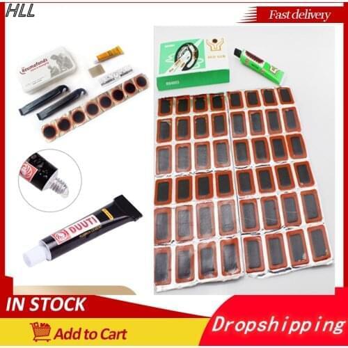 Cycling Puncture Repair Tools Repairing Tire Kit with glue 25MM Bike Tire Patch Round Bicycle Tire Tyre Rubber Patch Piece 48pcs