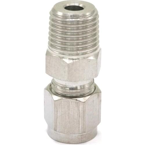 1/4" NPT Male -Fit Tube OD 1/4" Inch 304 Stainless Steel Sleeve Ferrule Pneumatic Connector Fitting