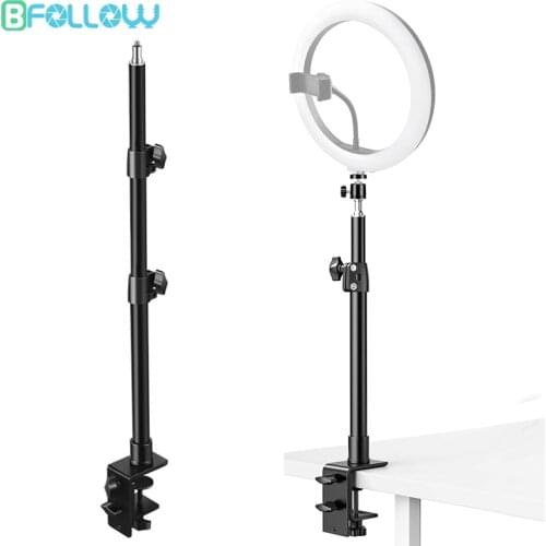 BFOLLOW Multi Desk Clamp Mount Stand for LED Light Camera Mobile Phone Tablet Table Bracket Overhead Shooting Video Extension