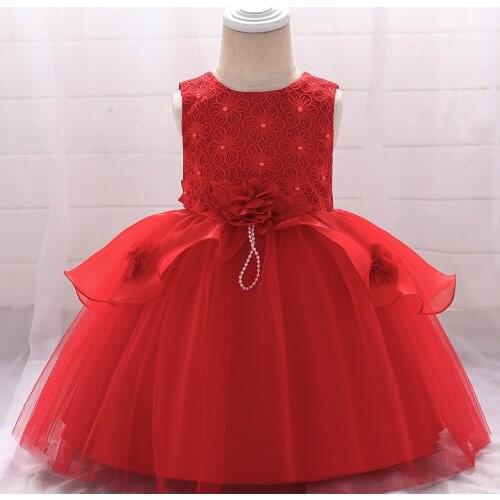 Infant Girls Dress 0-24 Month Baby Lace Baptism Tutu Princess Summer Baby Girls 1st Year Birthday Dress Birthday Party Vestido