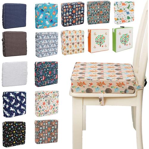 Portable High Chair Booster Seat Dining Cushion for Table Dismountable Toddler Washable Travel Thick Chair Seat Pad Buckle Strap