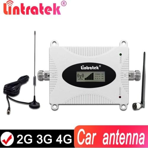 Lintratek 3G 2100 Signal Repeater 4G LTE Booster Cellular 2G GSM Amplifier 900 B5 850mhz Mobile Repeater+Car Antenna+10m Cable