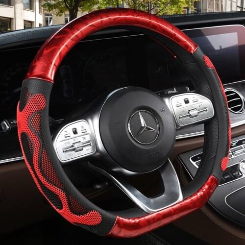 New D Shape Steering Wheel Cover for VW Golf 7 Polo 2014-2019 Scirocco Jetta 6 2017-2019 Santana 2016-2018 Auto Accesorioss