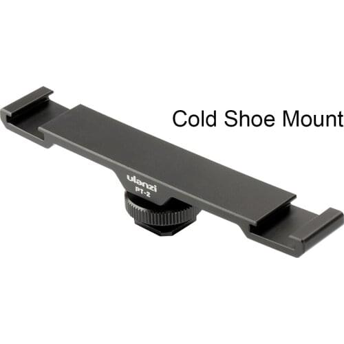 PT-2 Double Hot Shoe Mount Extension Bar Dual Bracket for DV DSLR Light Microphone Accessories