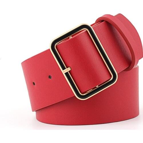 Fashion Lady Belt Creative Flat Buckle Head Super Wide Belt Wild Down Jacket Dress Slim Ladies Belt Length 105 Cm Width 4.8 Cm