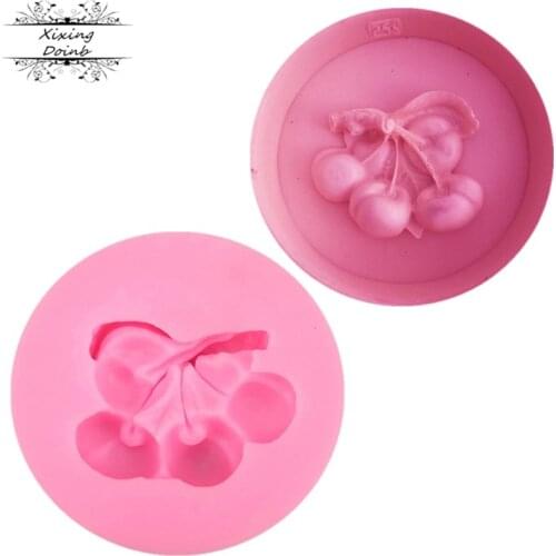 3D cherry shape silicone mold fudge chocolate cake decoration Tools Kitchen Baking supplies