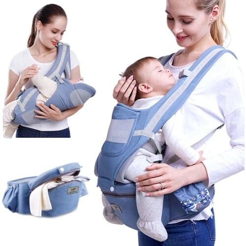 0-48M Ergonomic Baby Carrier Infant Baby Hipseat Carrier Front Facing Ergonomic Kangaroo Baby Wrap Sling for Baby Travel