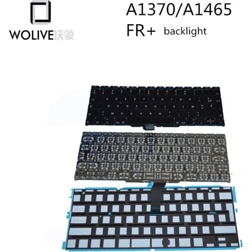 Wolive Brand New For MacBook Air 11" A1465 AZERTY FR French keyboard 2012-2015 Year With backlight