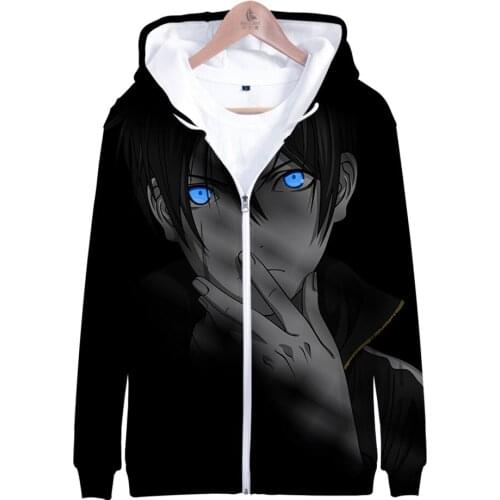Anime Noragami Yato Hoodie Zip Up Hooded Sweatshirt Spring Hoddies Zipper Jacket Clothes for Men Women Kids Child Boy Girl 2020