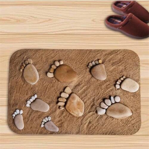 Bathroom shower anti-slip mat 3D three-dimensional stone large round thin printed floor mat home decoration carpet