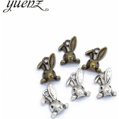 YuenZ 20pcs Antique Silver color rabbit Charms Pendant For DIY Jewelry Making Finding 14*9mm D9212