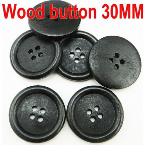 20PCS 30MM black painting wooden buttons sewing clothes boots coat BUTTON decoration brand accessory MCB-835