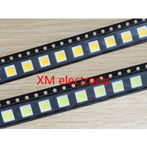 100pcs 5050 White/warm white SMD/SMT LED PLCC-6 3-CHIPS 5050 smd led 60MA Mid-power 10-18LM 0.2W