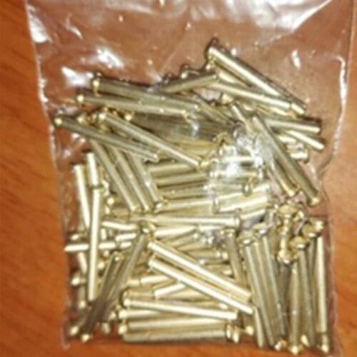 15pcs D2mm*18mm*3mm module power pin flat head cap straight needle gold-plating